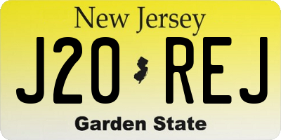 NJ license plate J20REJ