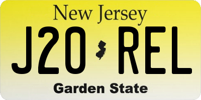 NJ license plate J20REL