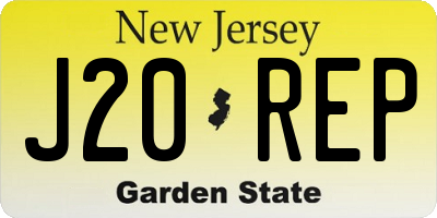 NJ license plate J20REP