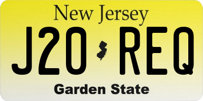 NJ license plate J20REQ