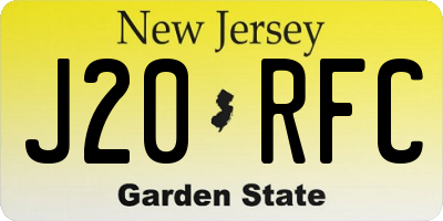NJ license plate J20RFC