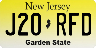 NJ license plate J20RFD