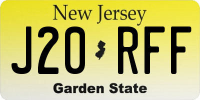 NJ license plate J20RFF