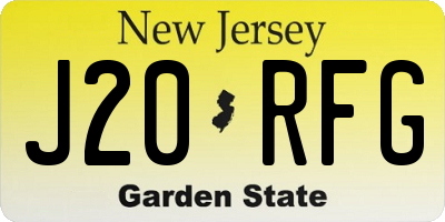 NJ license plate J20RFG