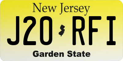 NJ license plate J20RFI