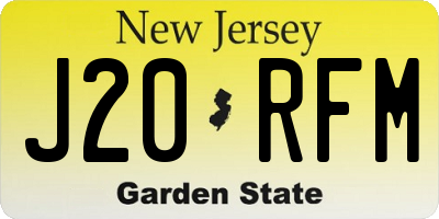 NJ license plate J20RFM