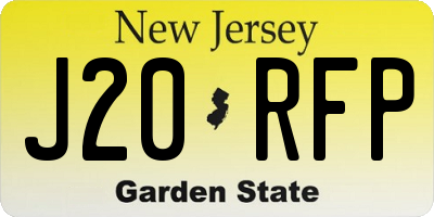 NJ license plate J20RFP