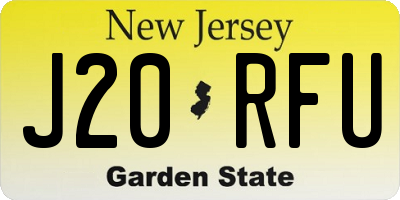 NJ license plate J20RFU