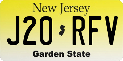 NJ license plate J20RFV