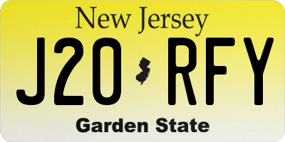NJ license plate J20RFY