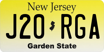 NJ license plate J20RGA