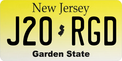 NJ license plate J20RGD