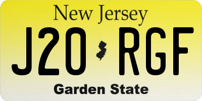 NJ license plate J20RGF