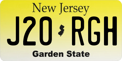 NJ license plate J20RGH