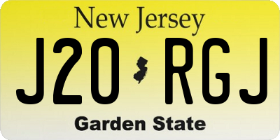NJ license plate J20RGJ