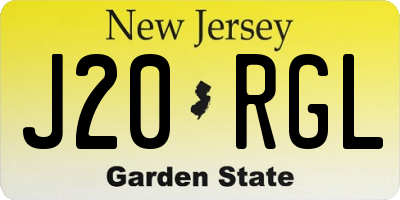NJ license plate J20RGL