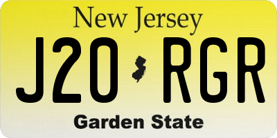 NJ license plate J20RGR