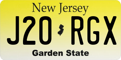 NJ license plate J20RGX