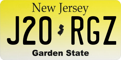 NJ license plate J20RGZ