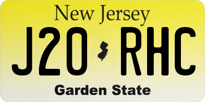 NJ license plate J20RHC