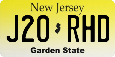 NJ license plate J20RHD