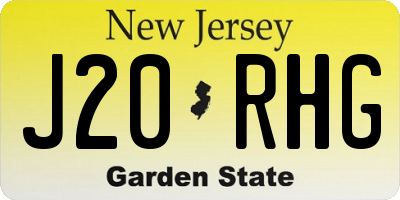 NJ license plate J20RHG