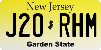 NJ license plate J20RHM