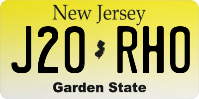 NJ license plate J20RHO