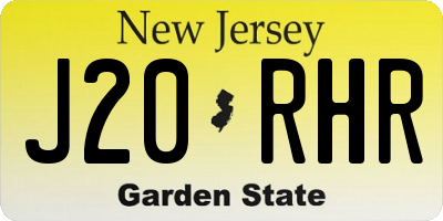 NJ license plate J20RHR