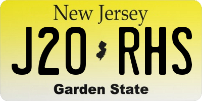 NJ license plate J20RHS