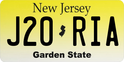 NJ license plate J20RIA