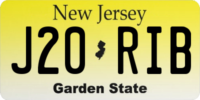 NJ license plate J20RIB