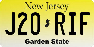 NJ license plate J20RIF