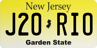 NJ license plate J20RIO