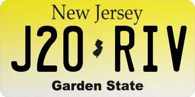 NJ license plate J20RIV