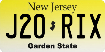 NJ license plate J20RIX