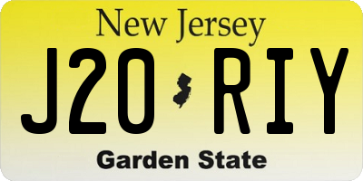 NJ license plate J20RIY
