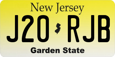 NJ license plate J20RJB