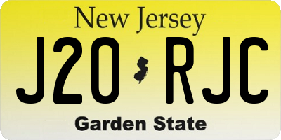 NJ license plate J20RJC