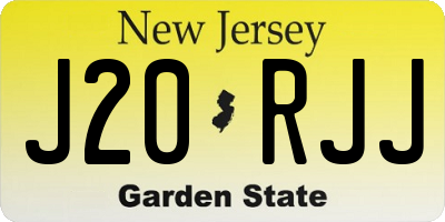 NJ license plate J20RJJ