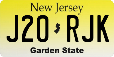 NJ license plate J20RJK