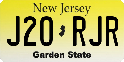 NJ license plate J20RJR