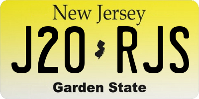 NJ license plate J20RJS