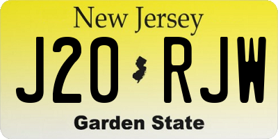 NJ license plate J20RJW