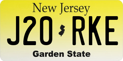 NJ license plate J20RKE