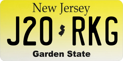 NJ license plate J20RKG