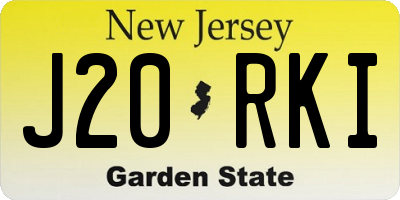 NJ license plate J20RKI
