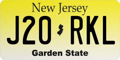 NJ license plate J20RKL