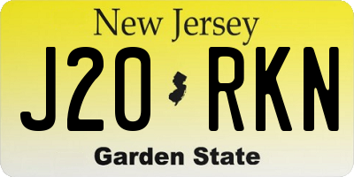 NJ license plate J20RKN