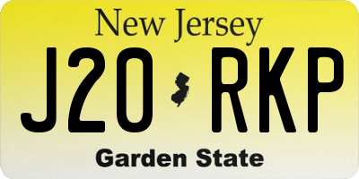 NJ license plate J20RKP